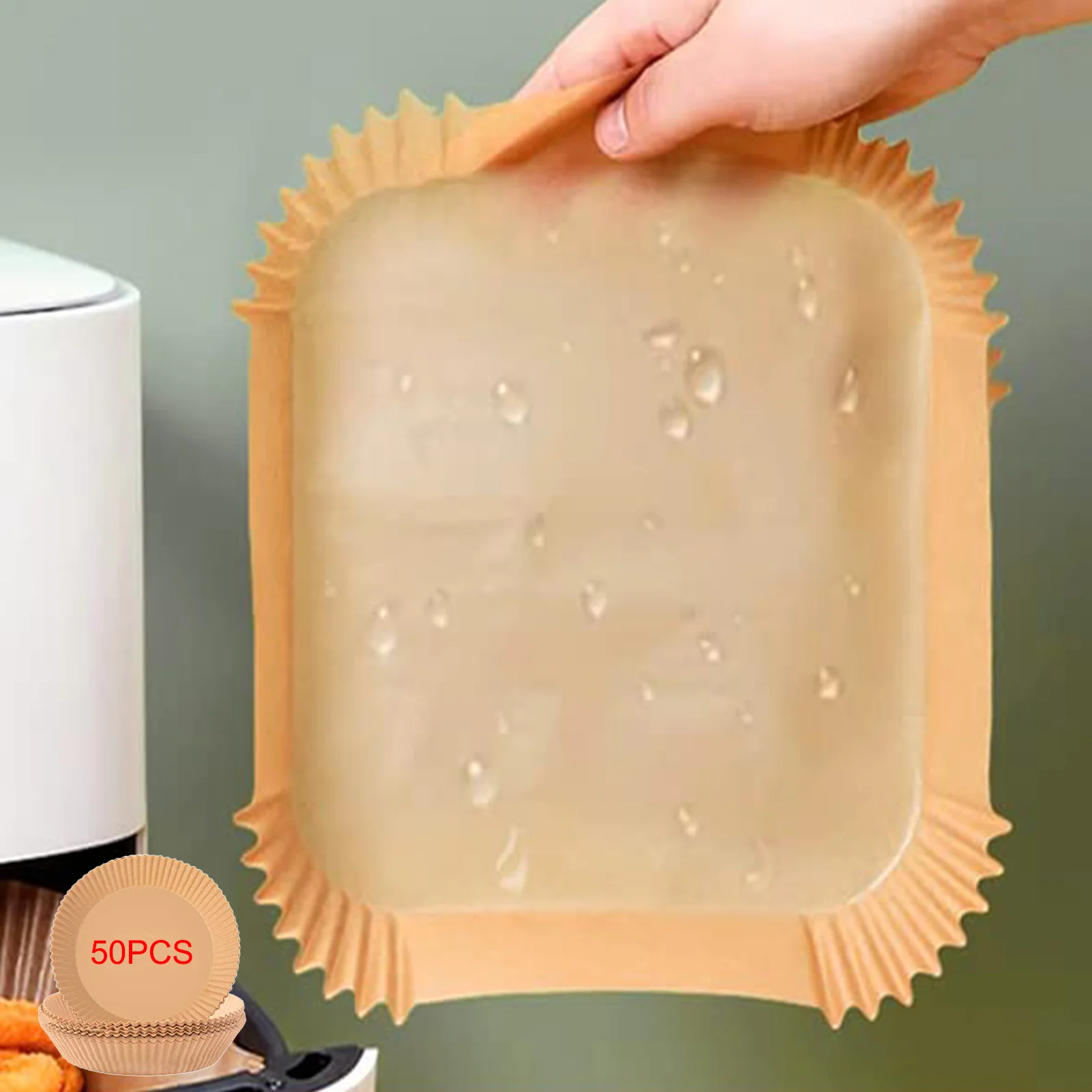 

100pcs Air Fryer Paper Liner Kit Oil Proof Air Fryers Parchment For Baking Microwave Waterproof One-time Airfryer Pad Mat For