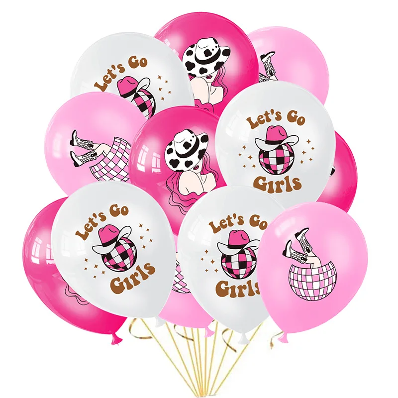 15pcs Girls Denim Theme Holiday Party Supplies Children's Birthday 12 Inch Latex Balloon Decoration Suit