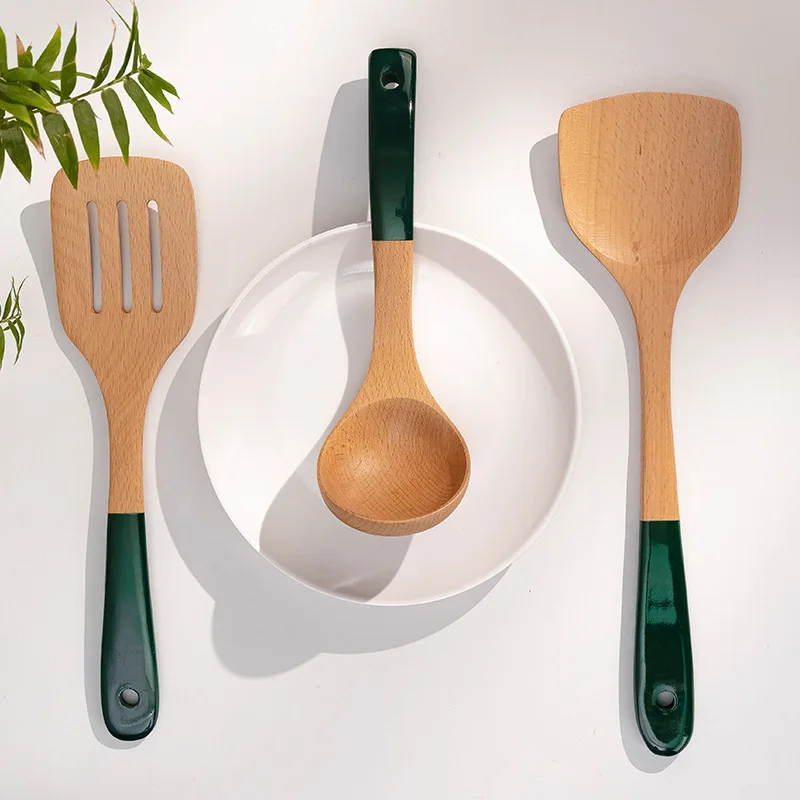 Столовая посуда из натурального бука ложка половник Экономная для супа кухонная