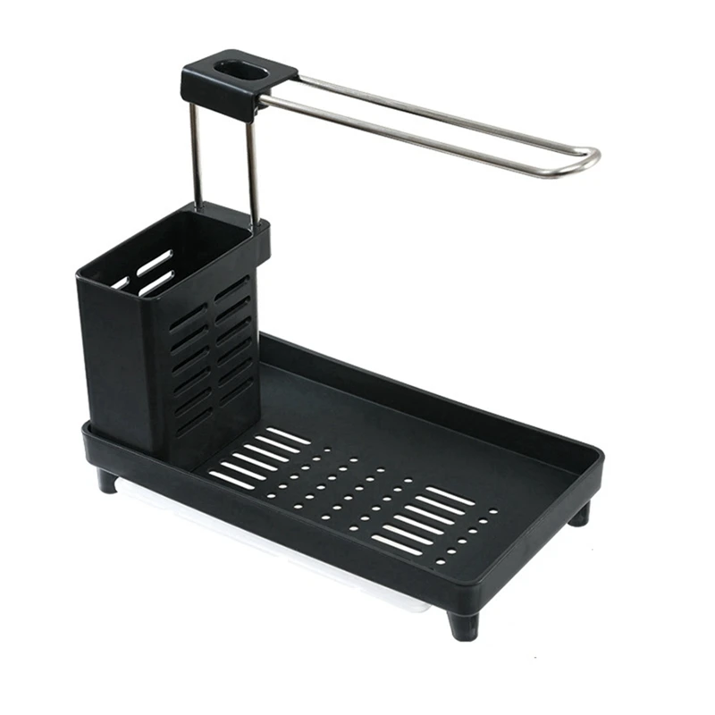 

1 PCS Bathroom Organizer Kitchen Accessories With Drip Tray Towel Holder For Sponge, Brushes Kitchen And Bathroom
