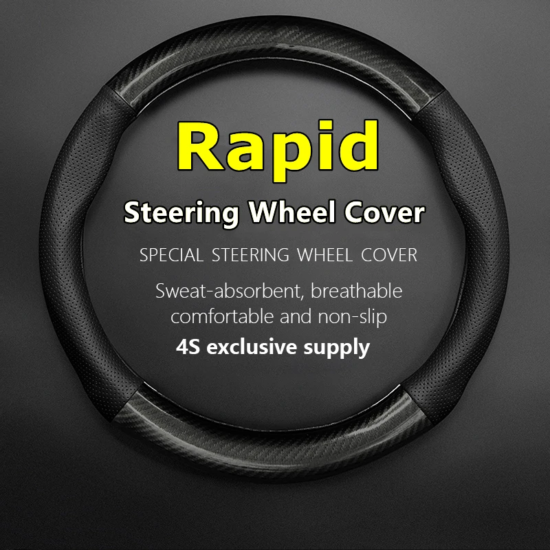 

Non-slip Case For Skoda Rapid Steering Wheel Cover Genuine Leather Carbon Fiber 1.4 1.6 2013 2015 2016 2018 2019 2020 2022