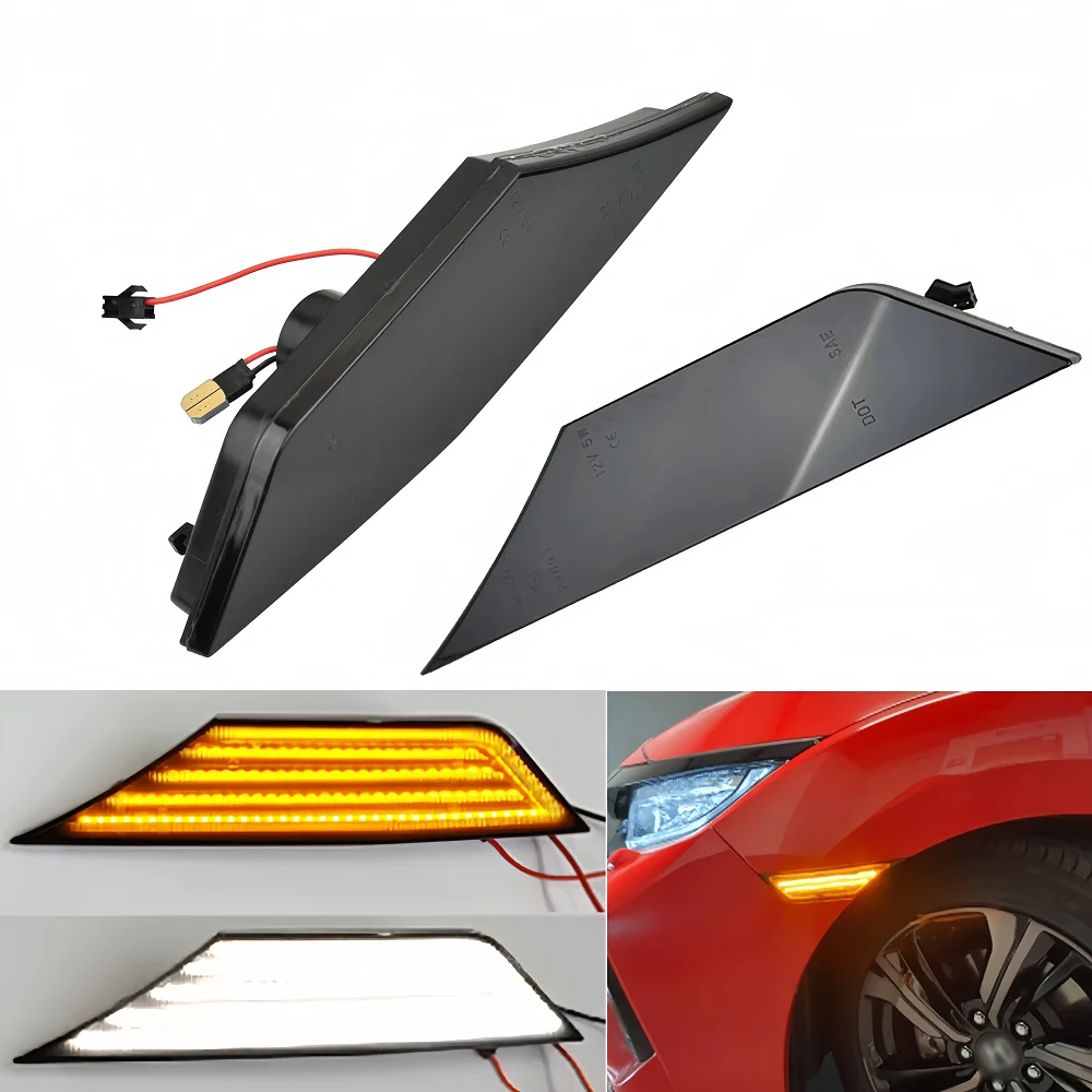 

Боковые Габаритные Огни Honda Civic 10-го Поколения, Динамические Черные Дополнения На Крыло Bрызгивикы Для Автомобиля