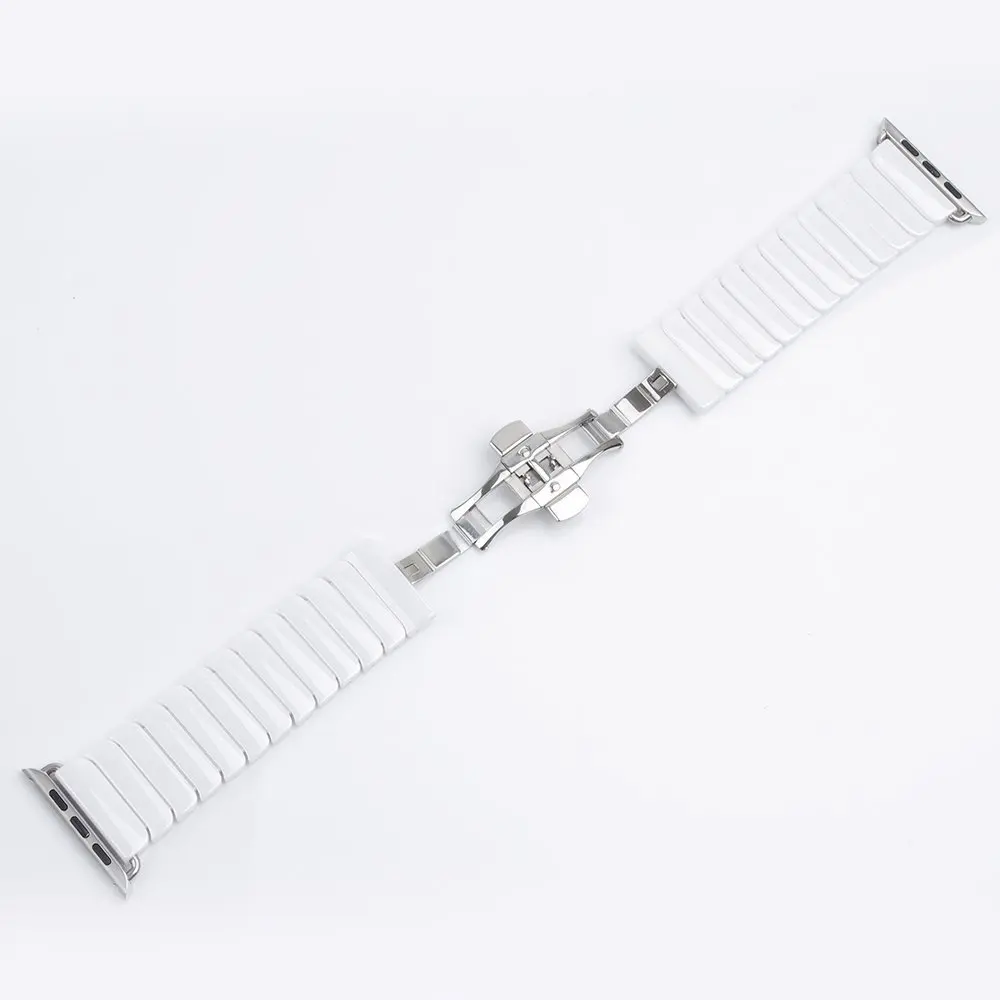 Ceramic Strap for Apple Strap 7 40mm 44mm Butterfly Buckle Replacement business style Strap 38mm 42mm iWatch 6 5 4 se 41mm 45mm
