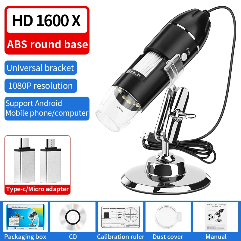 

LUXIANZI 1000X/1600X цифровая камера для микроскопа для ремонта мобильных телефонов, инструмент типа C, USB, портативная регулируемая лупа с зумом