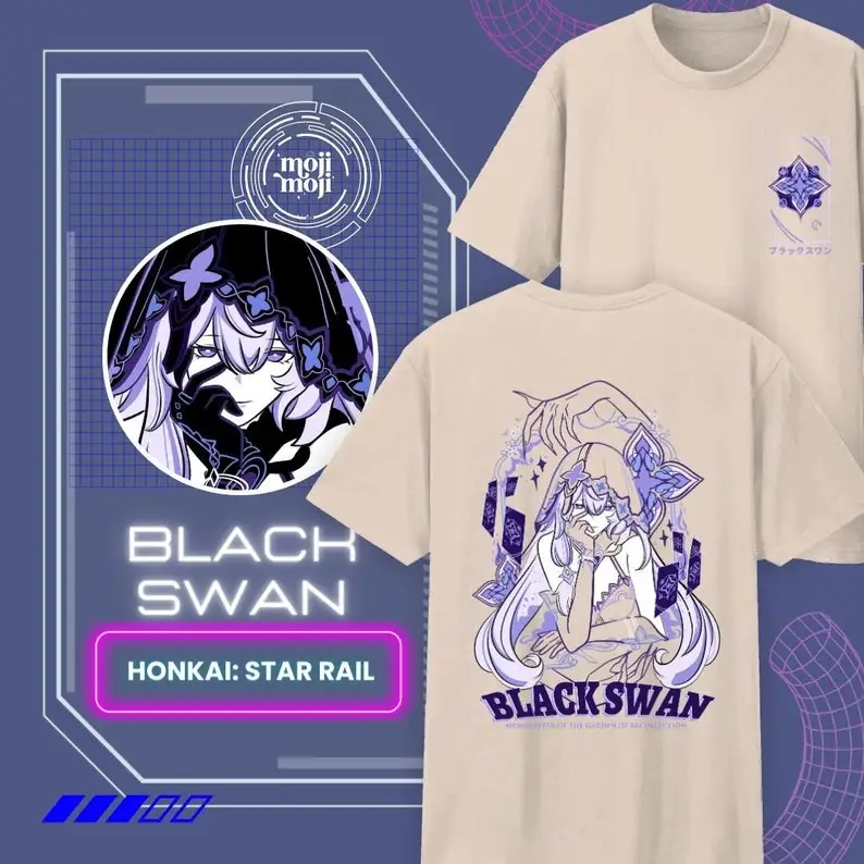 Рубашка с изображением черного лебедя Honkai Star Rail