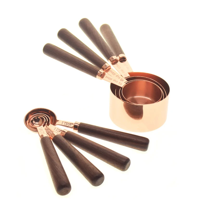 

Аксессуары для кухни, набор для выпечки с деревянной ручкой из нержавеющей стали и покрытием из меди и металла