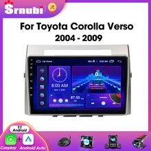 Srnubi Android 11 Car Radio for Toyota Corolla Verso AR10 2004-2009 Multimedia Player 2Din Carplay Stereo Headunit Audio Wifi 4G