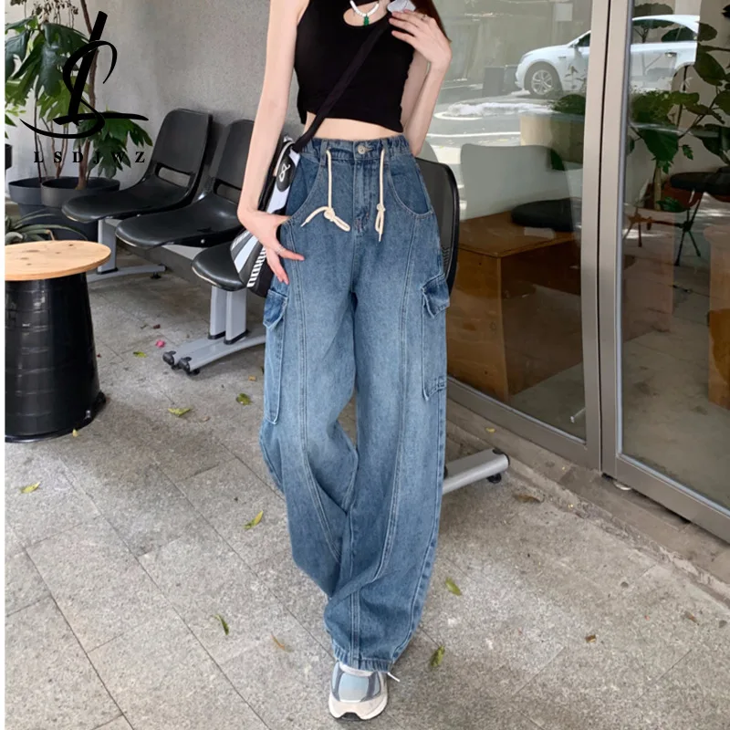Vintage Jeans Woman High Waist New Jeans Women 2022 Korean Fashion Female Clothing Y2k Streetwear Women's Pants Denim Baggy