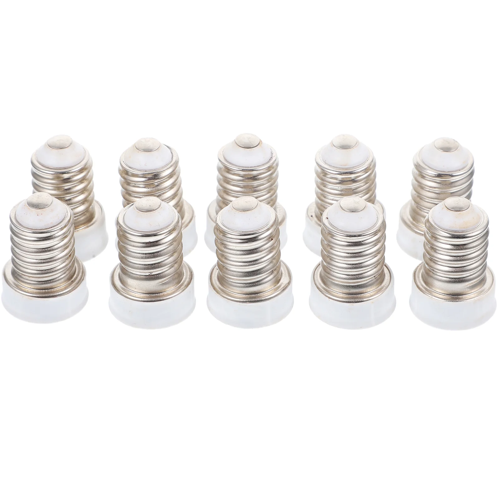 

10 Pcs E12 Socket Lampholder Adapter Light Base Converters Bulb Adapters White Copper E14