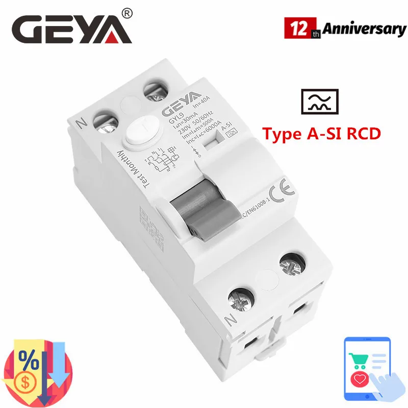 tipo Tipoa-si do Polo de Geya Gyl9 Rcd Rccb Eletromagnética Dispositivo Atual Residual 40a 63a Super Interruptor do Escapamento da Imunidade