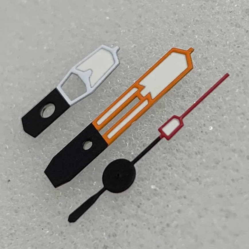 Watch Accessories 12MM Hands Orange Red and White Color Matching Hands Green Luminous Hands Suitable for NH35/36/4R7S Movement