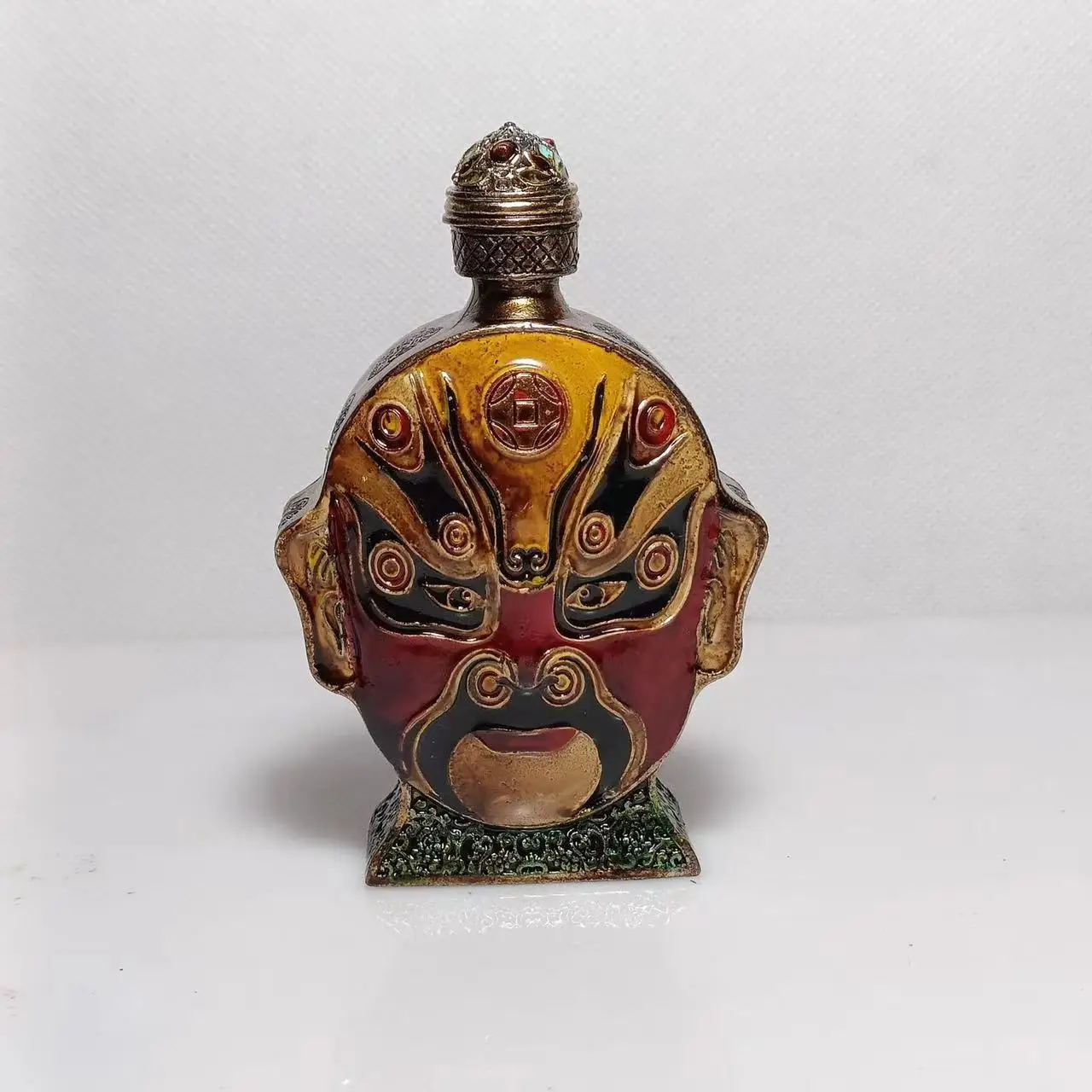 

Античные разнообразные поделки, античная тибетская Серебряная Инкрустация, маска для лица, бутылка для табака, бутылка для табака