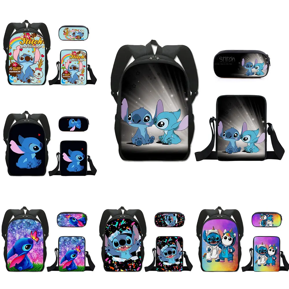 Ститч-рюкзак сумка для ланча ранцы искусственный мультяшный набор детские