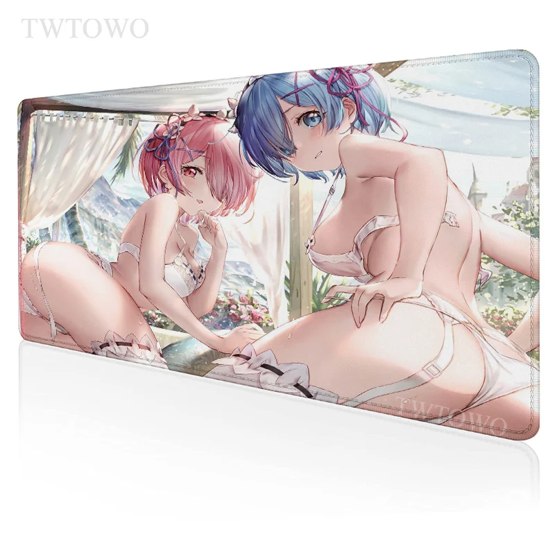 

Сексуальная аниме-девушка Rem Re Zero коврик для мыши игровой XL большой компьютерный домашний коврик для мыши XXL коврик для мыши из натуральной р...