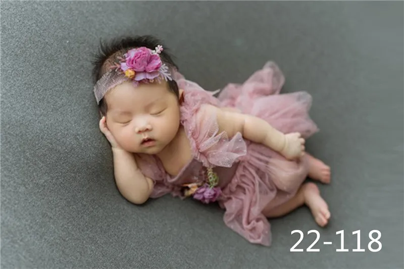 0-3Month Baby Newborn Photography Props Baby Hat Baby Girl Lace Romper Bodysuits Outfit  Photography Clothing