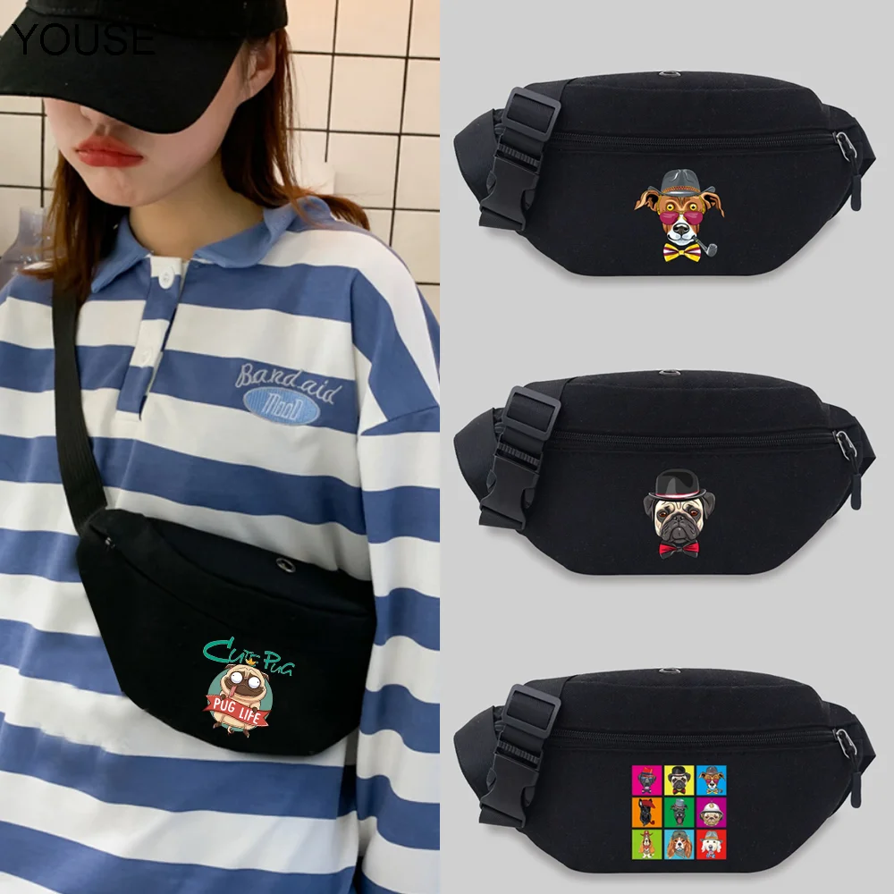 

New Bum Bag YOUSEFashion Unisex Messenger Chest Bags Student Waist Bag Convenient Leisure Dog Seires Styles Fanny Pack