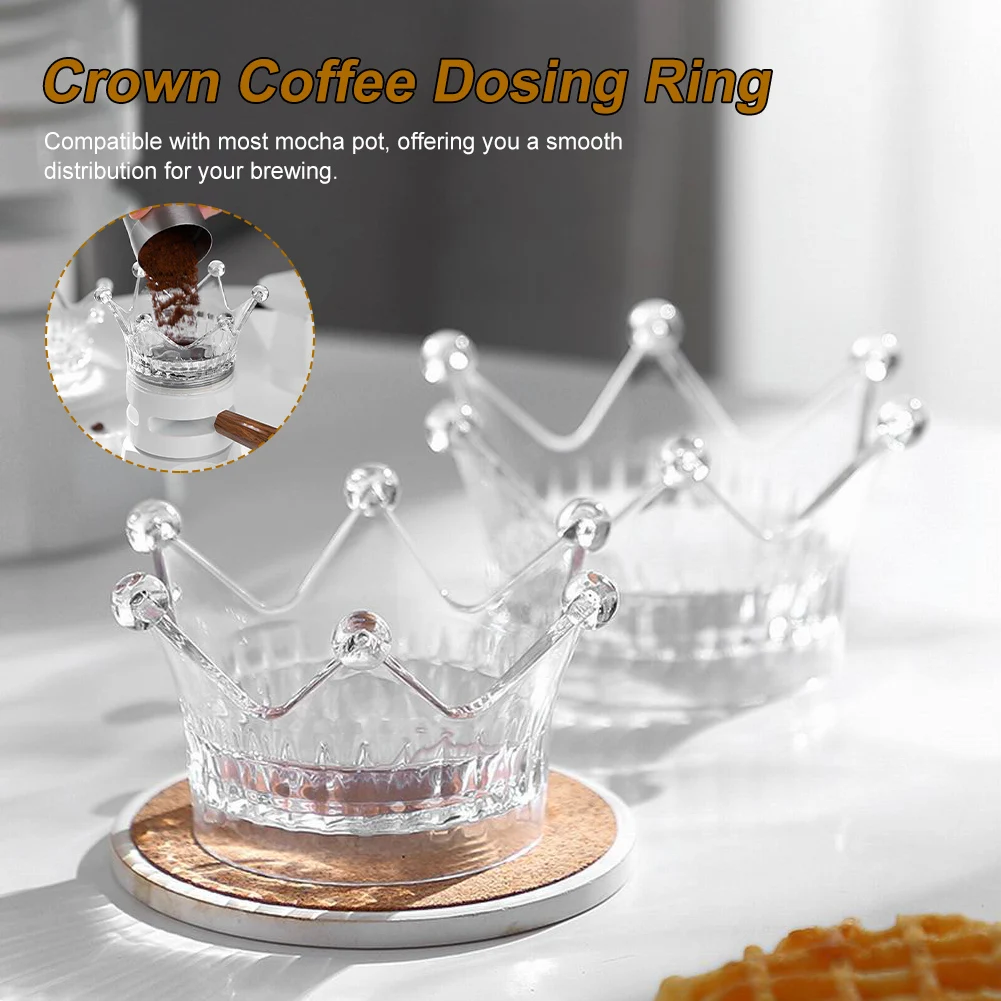 

Crown Rotary Coffee Dosing Ring for Mocha Pot Espresso Coffee Distributor Barista Tools Household Dosing Funnel Coffee Tools