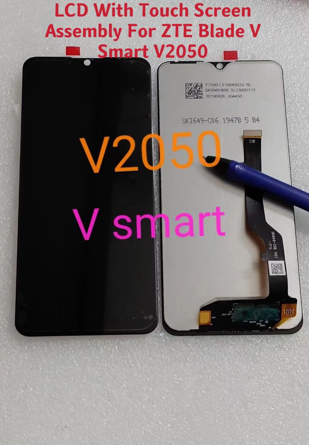 100% Оригинальный ЖК-дисплей 6 49 "для ZTE Blade V Smart V2050 2050RU с сенсорным экраном в сборе