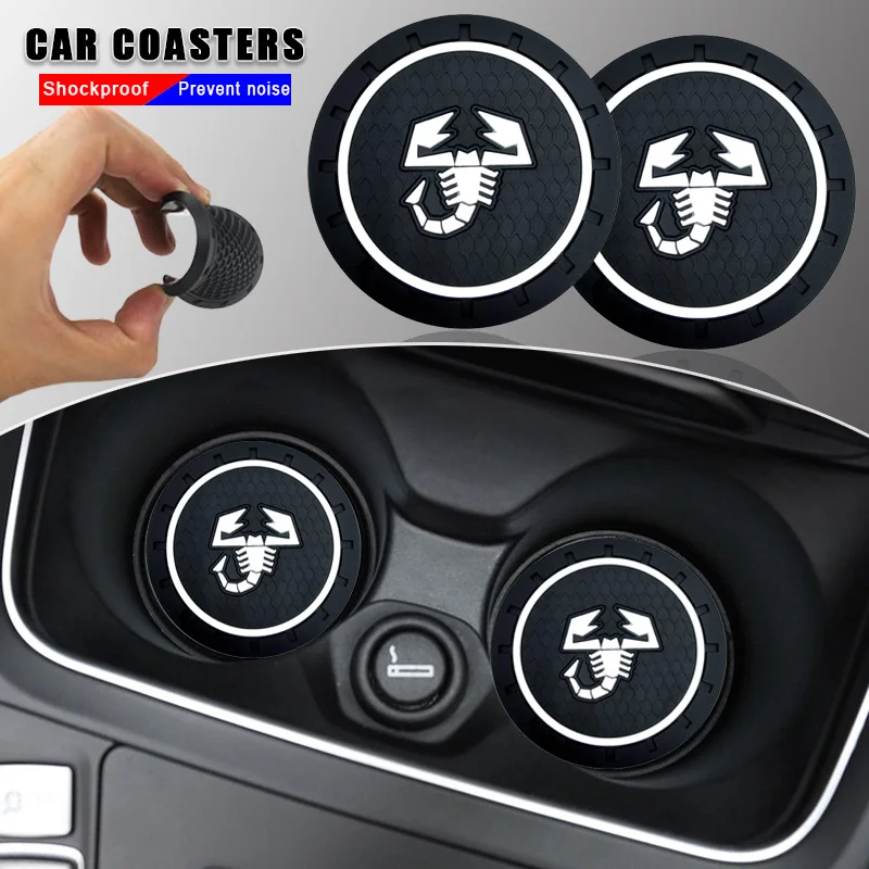 

Car Coasters PVC Anti Slip Coasters Cup Holder Insert for Abbas Competizione Carbono Punto 125 500 695 OT2000 Stilo Accessories