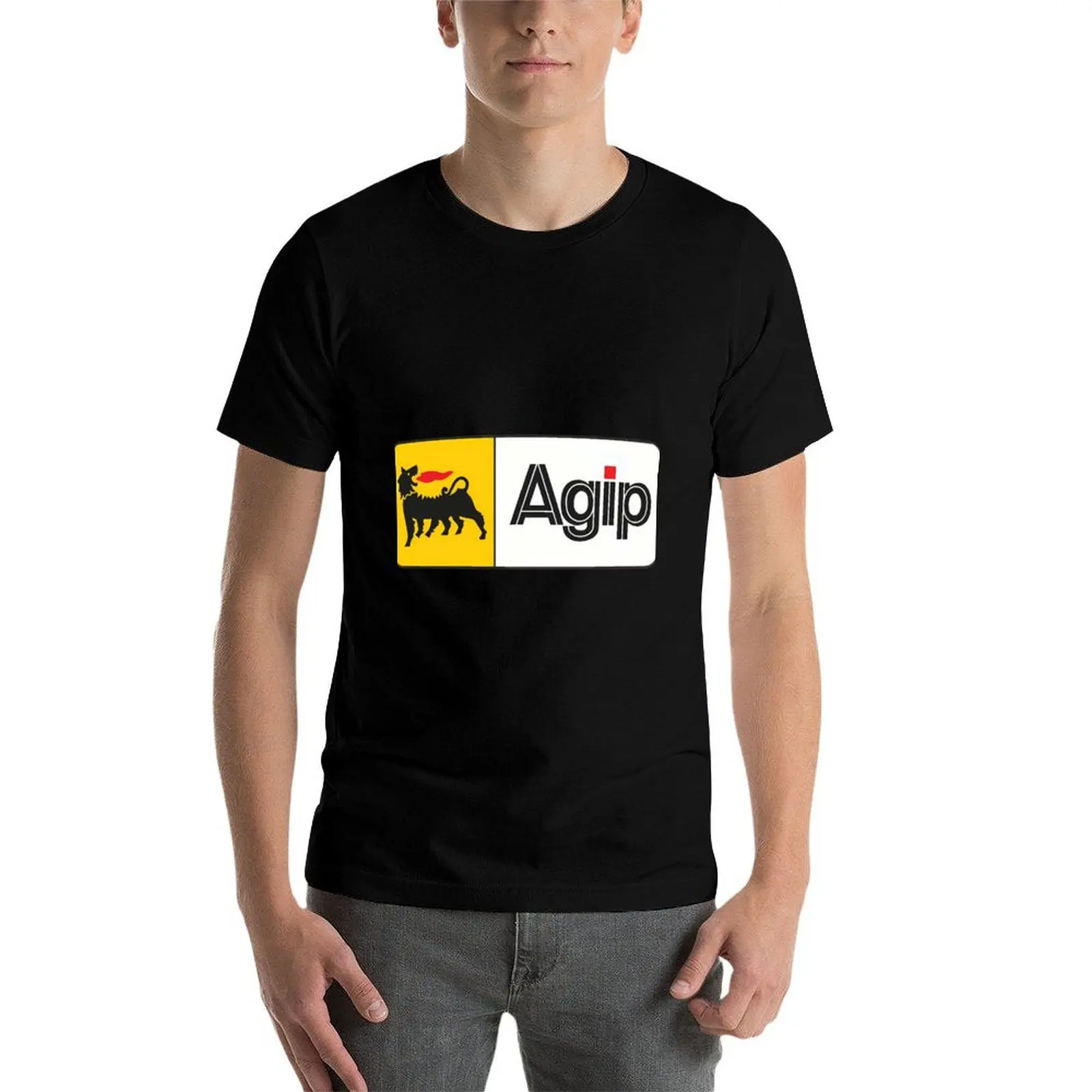 Фото Футболка с логотипом Agip, простая, модная, повседневная футболка №4