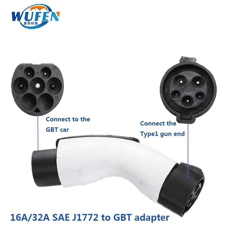 

Type1 to GBT Adapter 32A 1P Type 1 J1772 Charger Adaptor for Chinese Version Electric Car with GB/T Charging Socket