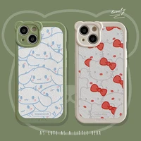 sanrio hello kitty cinnamonroll girl phone cases for iphone 13 12 11 pro max xr xs max x cartoon cortex shockproof soft shell