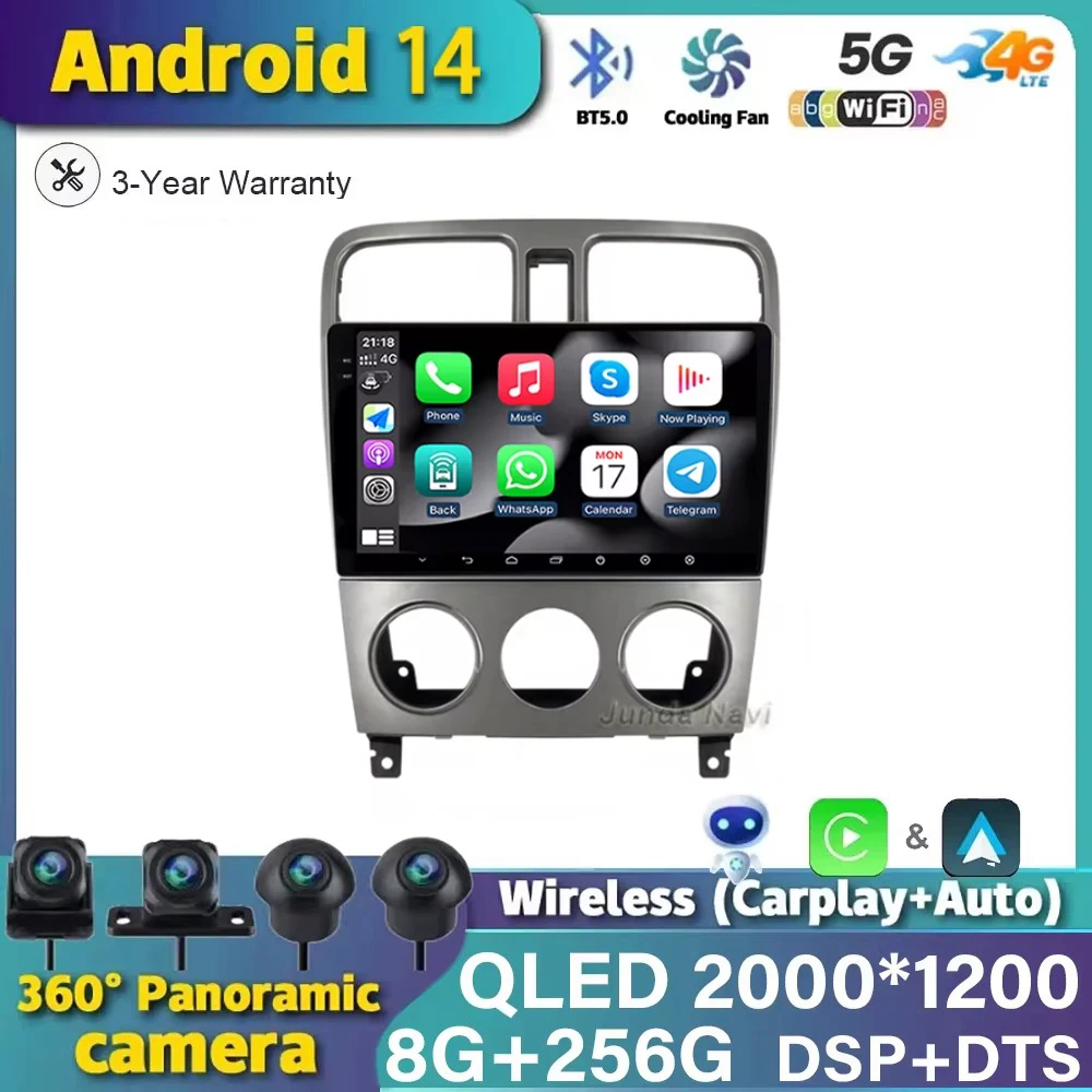 Android 14 навигация GPS беспроводной Carplay WIFI 4G автомобильный радиоприемник