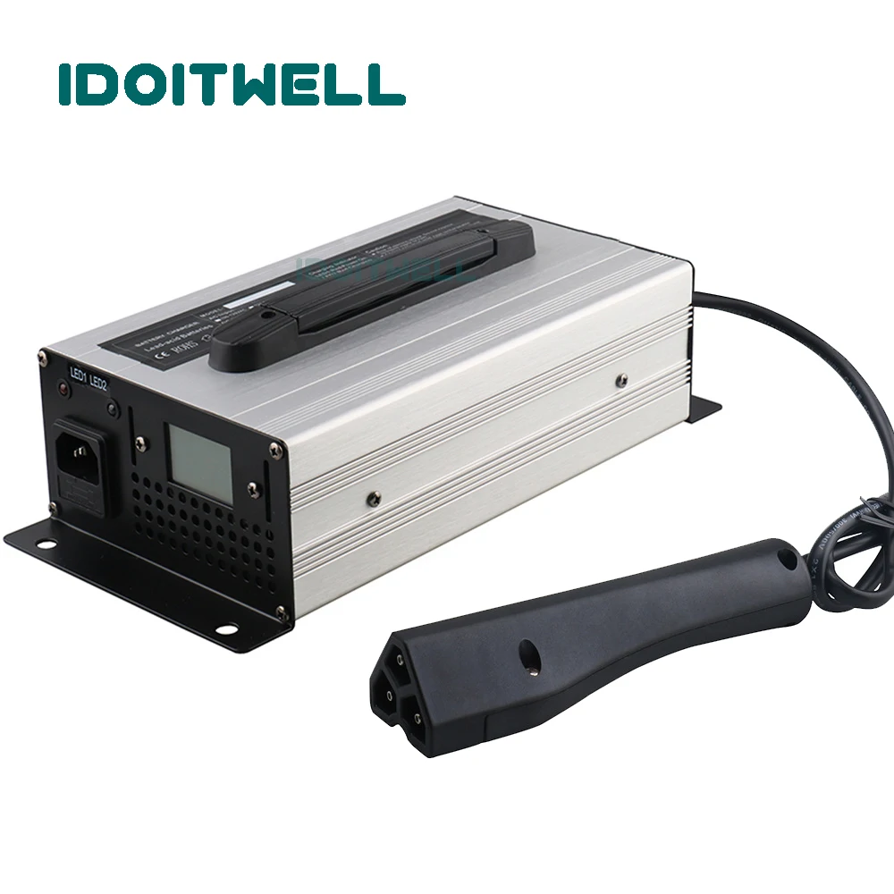 Cargador de batería automático para carrito de golf, dispositivo rápido e inteligente con pantalla lcd, de plomo y ácido, 48 V, 19A