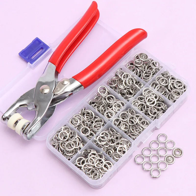 400-1200PCS Plier Tool Metal Snap DIY Craft Supplies Sewing Button Thickened Snap Fastener Kit  for Installing Sewing Bag Clothe images - 6