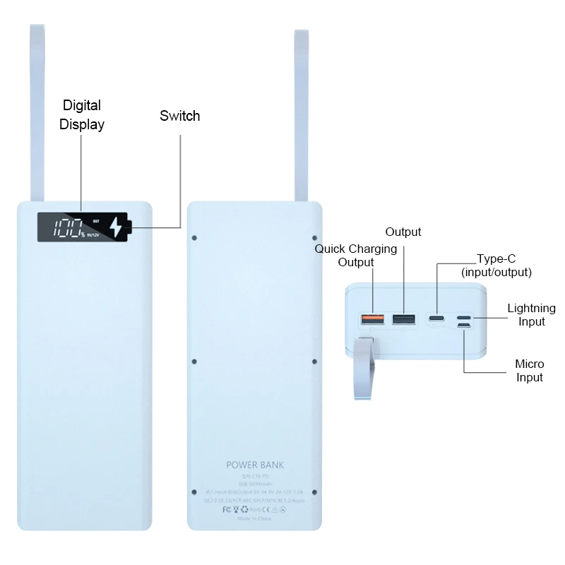 Ceny Odpinany 16*18650 Power Bank DIY Obudowa Power Banku Wsparcie Szybkie I Bezprzewodowy ładowania Obudowa Z Power Bankiem Bez Baterii