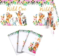 wild one party tablecloth animal safari birthday tablecloth wild disposable table cover wild party decorations for jungle theme