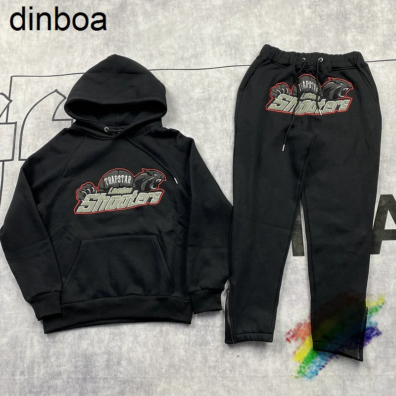 

Dinboa-2022 New Fw Trapstar Demon Slayer Tiger Head Towel Y2k Embroidered Hoodie Men Woman Fleece Sweater Hooded
