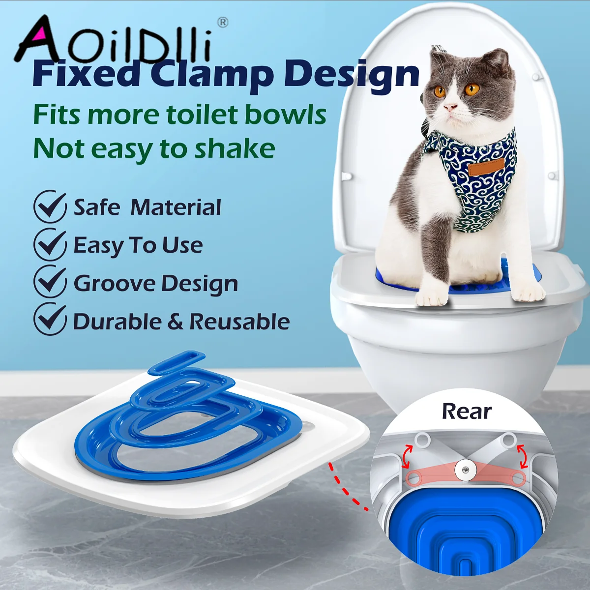 

2023 Toilet Pet Upgrade Cat Toilet Trainer Reusable Training Toilet for Cats Plastic Training Set Cat Litter Box Mat Accessories