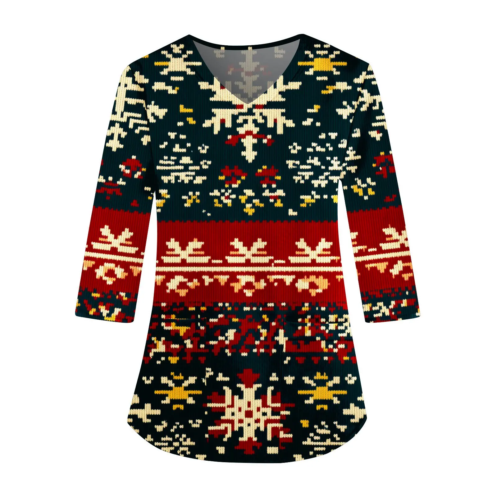 Рождественский женский топ-скраб 2025 года с забавным рождественским принтом