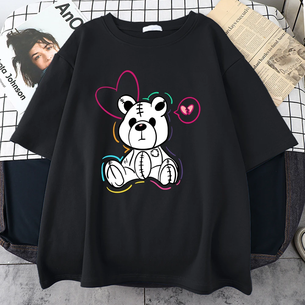 Хлопковые футболки с принтом сломанного Мишки Тедди и марионетки одежда в стиле