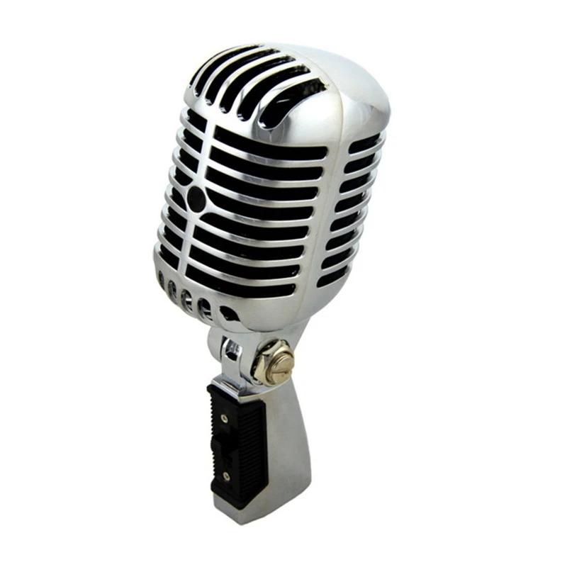 

Профессиональный проводной Винтажный Классический микрофон хорошее качество Динамический движущийся микрофон Майк Делюкс металлический вокальный в старинном стиле Ktv микрофон Майк