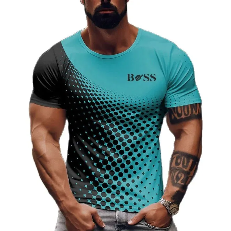 

Men's T-shirt Short Sleeve Dot Print T-shirt Top Brand New Men's 3D T-shirt Short Sleeve Top Personalized Casual Breathable 2023