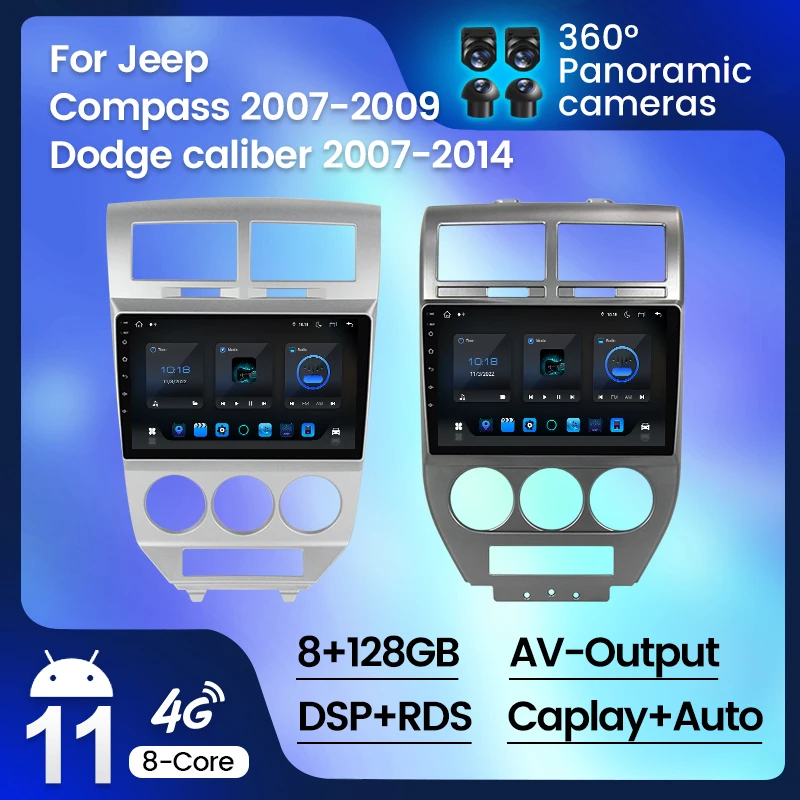 GPS  Navigaion Car Radio for Jeep Compass 2007-2009 Dodge caliber 2007-2014 Multimedia Video Player 2 din 4G NO DVD Head unit