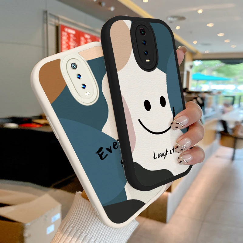 

Text Smiley Face Lambskin Case for Redmi K20 K20 Pro Premium 9T Pro K40 Pro Plus Ultra Xiaomi Mi 11i 11X Pro Poco F3 Silicon