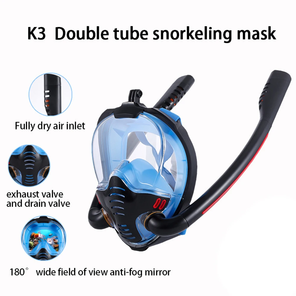 

Men Women For Adults Kids Panoramic Ergonomic Water Sports Full Face 180 Degree HD Seaview Snorkel Guard Swimming Anti Leak