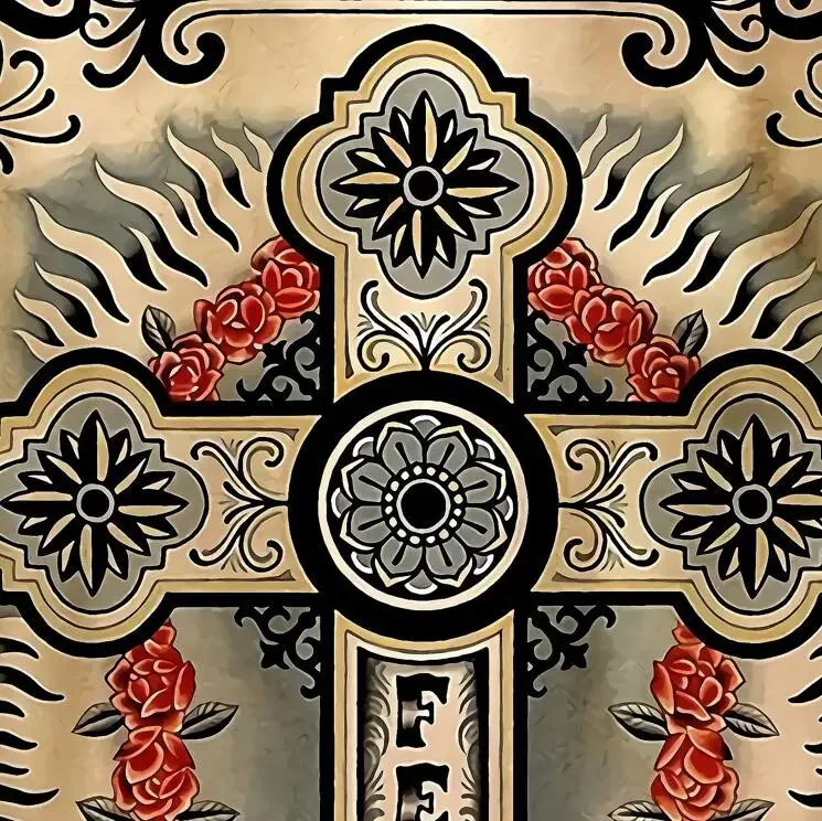 Ангел Билли в небеса со скипетром крест Евгелийя татуировка гобелен от Ho Me Lili для