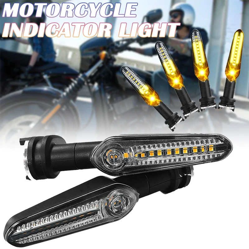 

2Pcs LED Motorcycle Running Water Turn Signal Indicators Light 12V Amber Motorbike Flasher Indicator Tail Light for YAMAHA