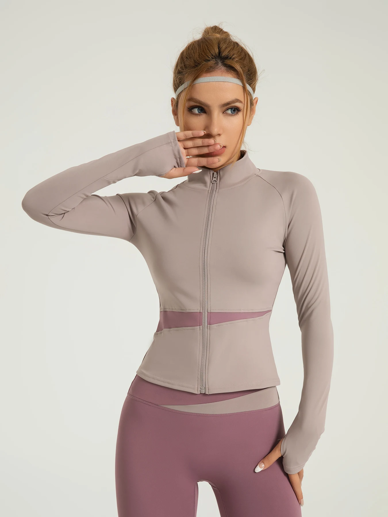 Красочная Удлиненная Куртка Для Йоги В Уличном Стиле С Замком Спортивный Топ