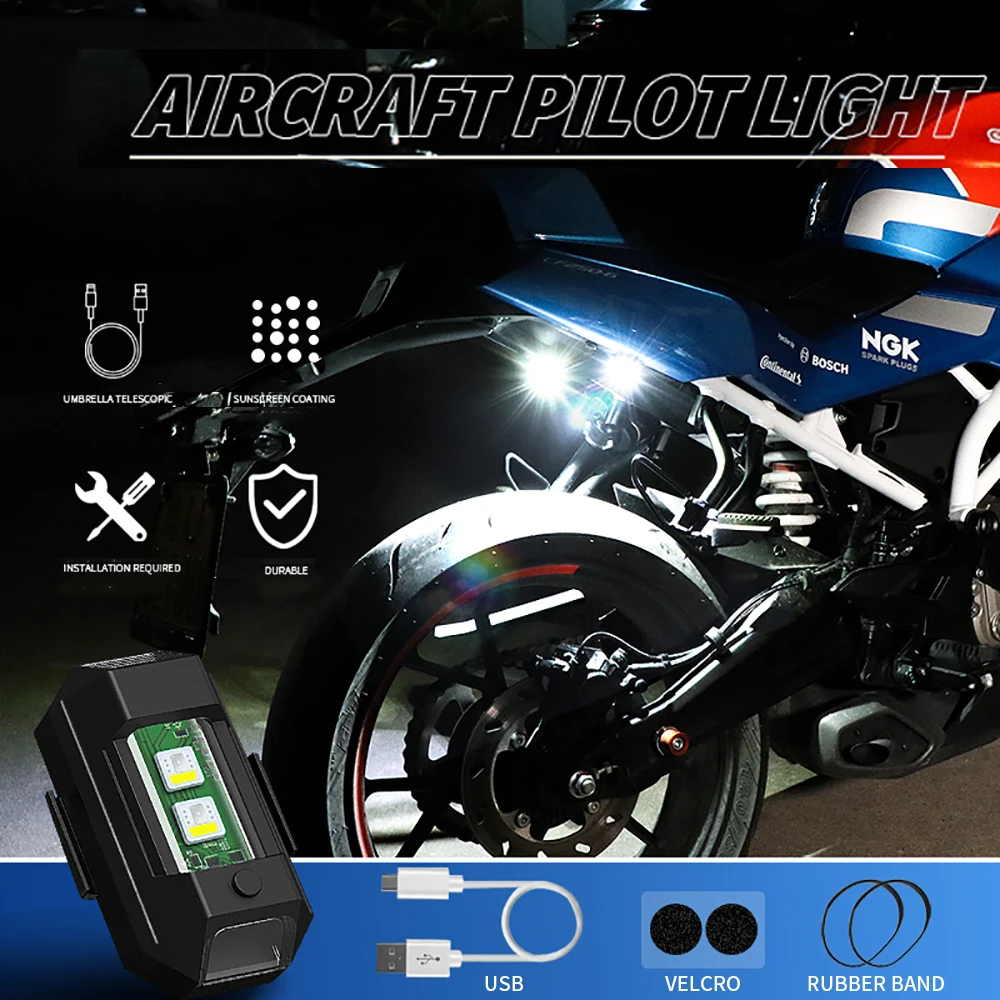 

OKEEN LED Drone Strobe Lights Universal Anti-collision Warning Lights For Motorcycle Bike Aircraft Night Flight Indicator Lights