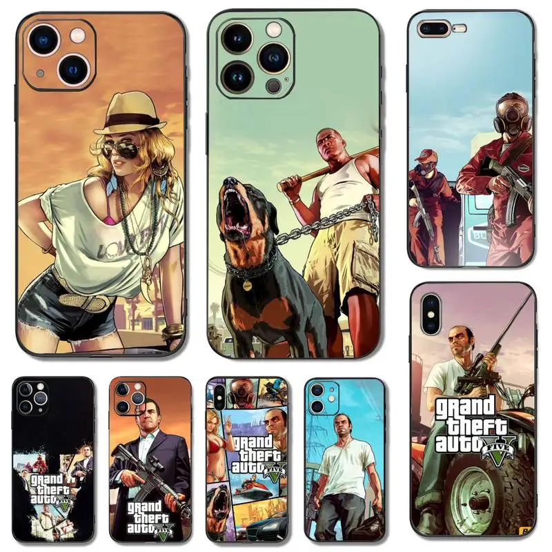 

Чехол для телефона gta для iPhone 14 13 11 12 Pro X XR XS Max SE 7 8 Plus 6 6s противоударный мягкий ТПУ