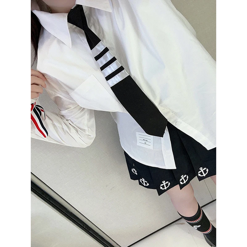 Новая красная белая синяя трехцветная тканая лента облегающая женская рубашка в