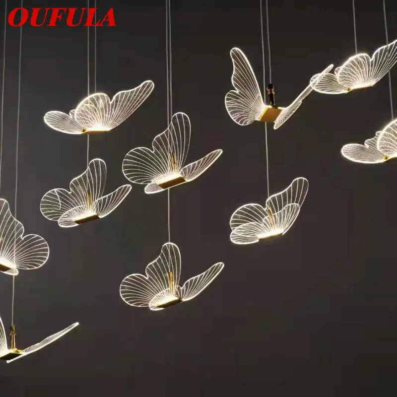 OUFULA Modern Landscape Atmosphere Lamps Indoor Butterfly for Home Wedding Decoration LED String Light