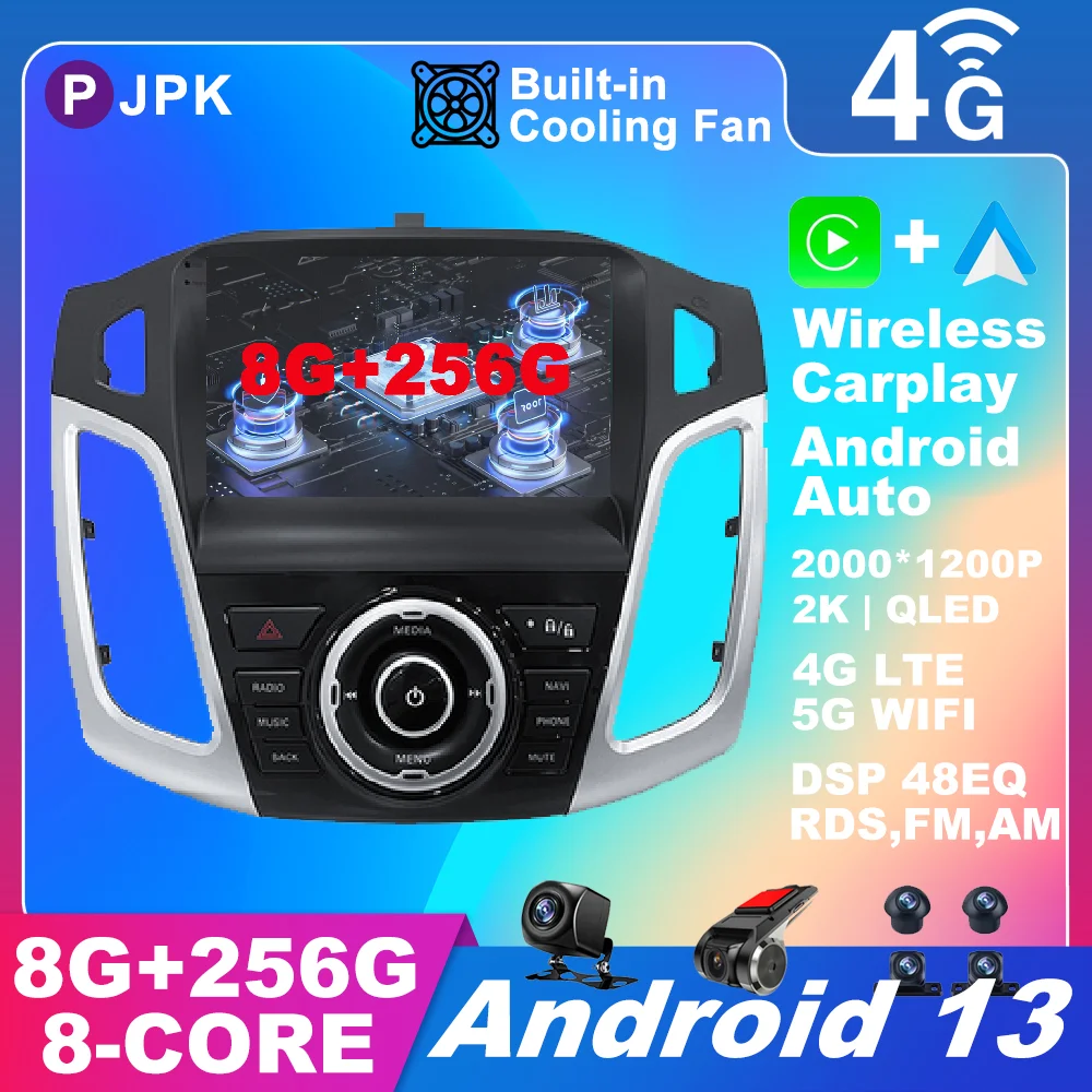 

Android 13 For Ford Focus 2012 - 2015 Car Radio Stereo No 2din Multimedia Wireless Carplay Auto Navigation GPS DSP 4G LTE QLED