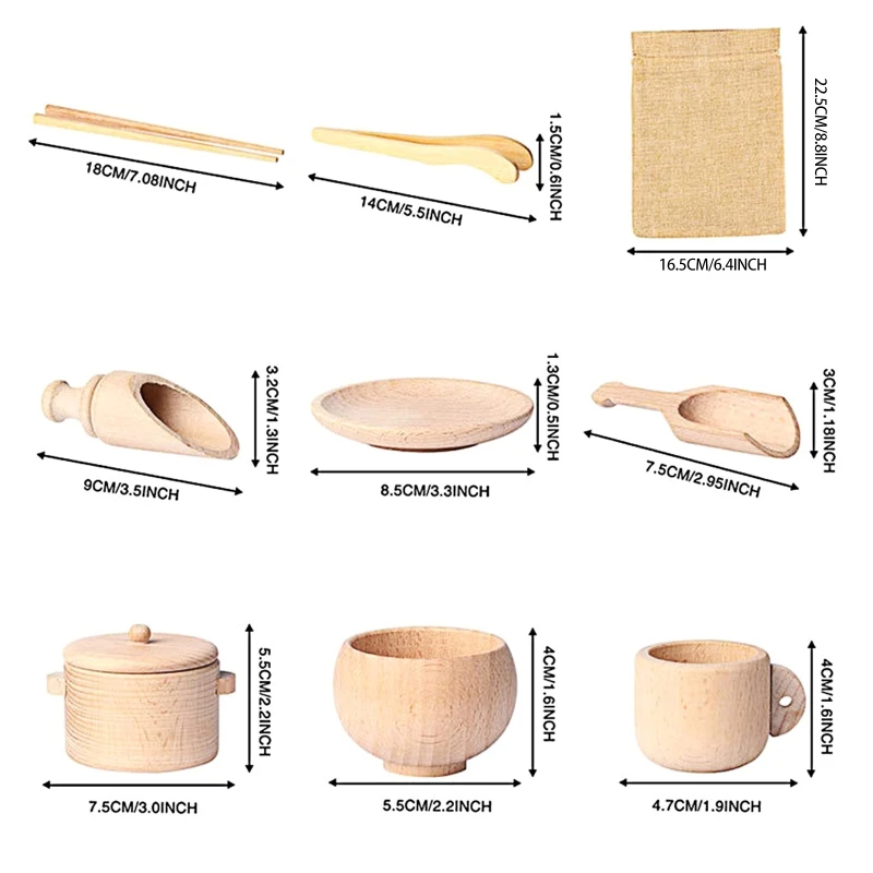 

Play Kitchen Toys Simulation Cookware with Plate Bowl Kettle Play House Accessory Pretend Play Montessori Baby Favorite