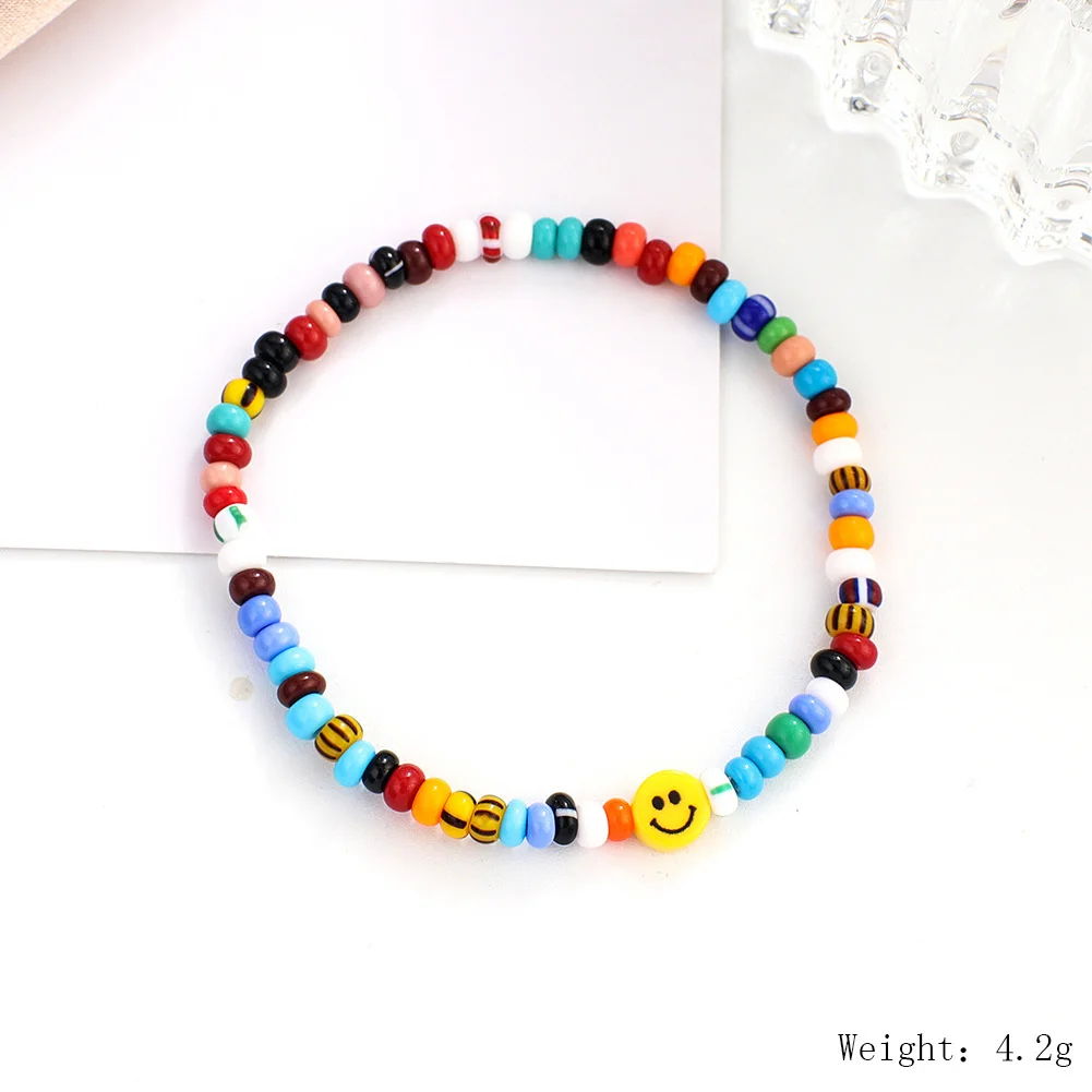 

CHINTEN New Beaded Women's Fashion Colorful Letter String of Beads Bracelet Set